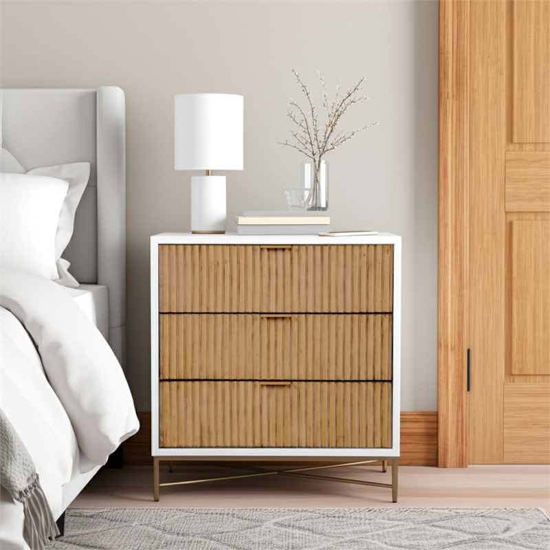 Pemberly Row Modern / Contemporary 3 Drawer Small Chest in White