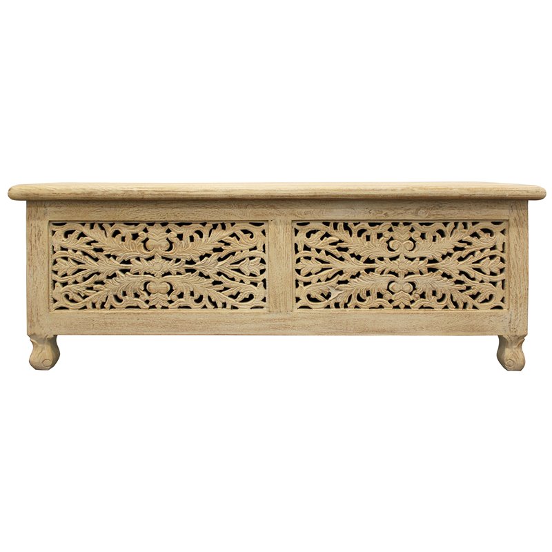 Pemberly Row Modern / Contemporary Solid Wood Storage Chest in Ivory