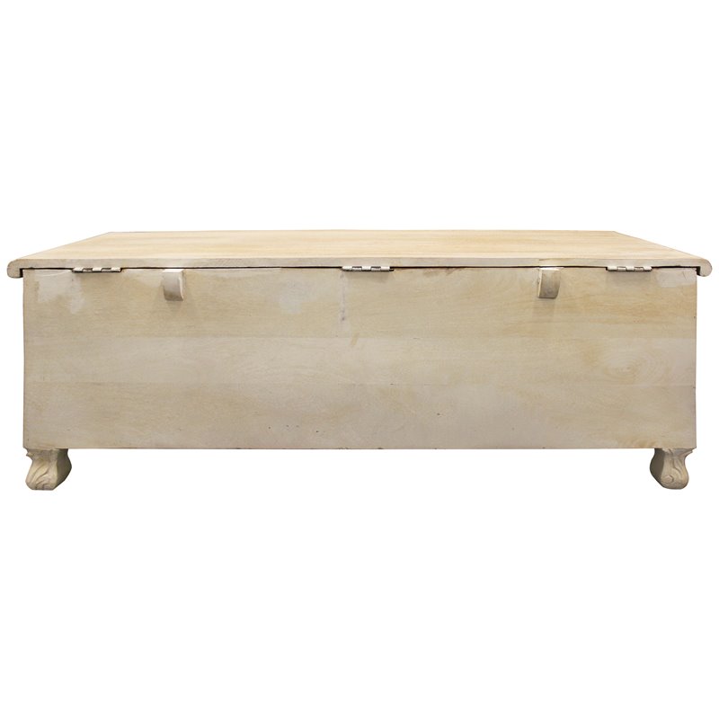 Pemberly Row Modern / Contemporary Solid Wood Storage Chest in Ivory
