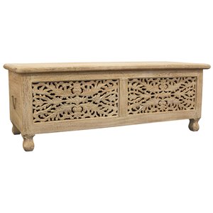 Pemberly Row Modern / Contemporary Solid Wood Storage Chest in Ivory