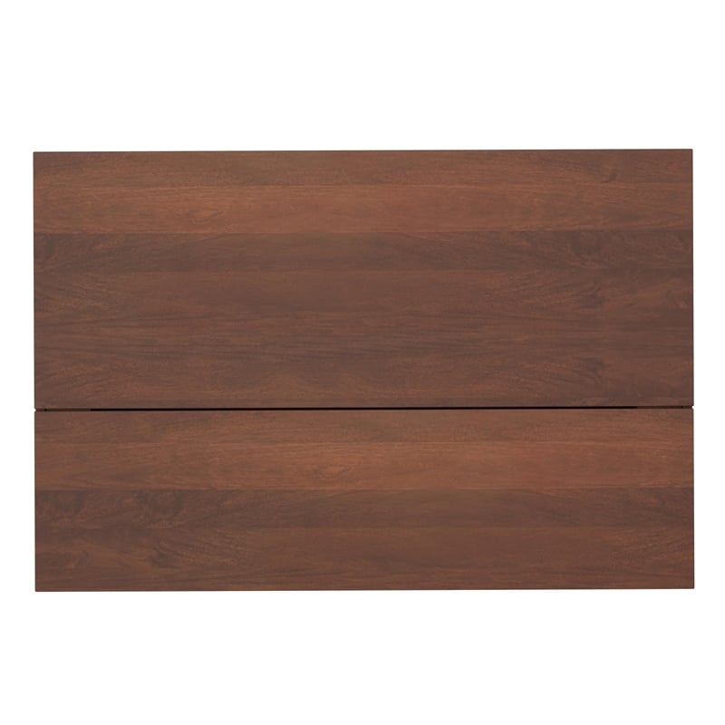 Pemberly Row Solid Wood Lift Top Coffee Table in Umber Brown and Gold