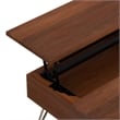 Pemberly Row Solid Wood Lift Top Coffee Table in Umber Brown and Gold