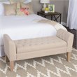 Pemberly Row Transitional Fabric Storage Bench and Settee in Cream