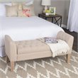 Pemberly Row Transitional Fabric Storage Bench and Settee in Cream