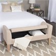 Pemberly Row Transitional Fabric Storage Bench and Settee in Cream