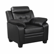Pemberly Row 3-Piece Tufted Upholstered Faux Leather Sofa Set in Black