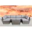 Pemberly Row 7-Piece Wicker Outdoor Set with Cushions in Gray