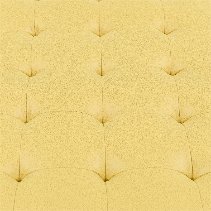Pemberly Row Leather-Like Upholstered Coffee Table in Yellow