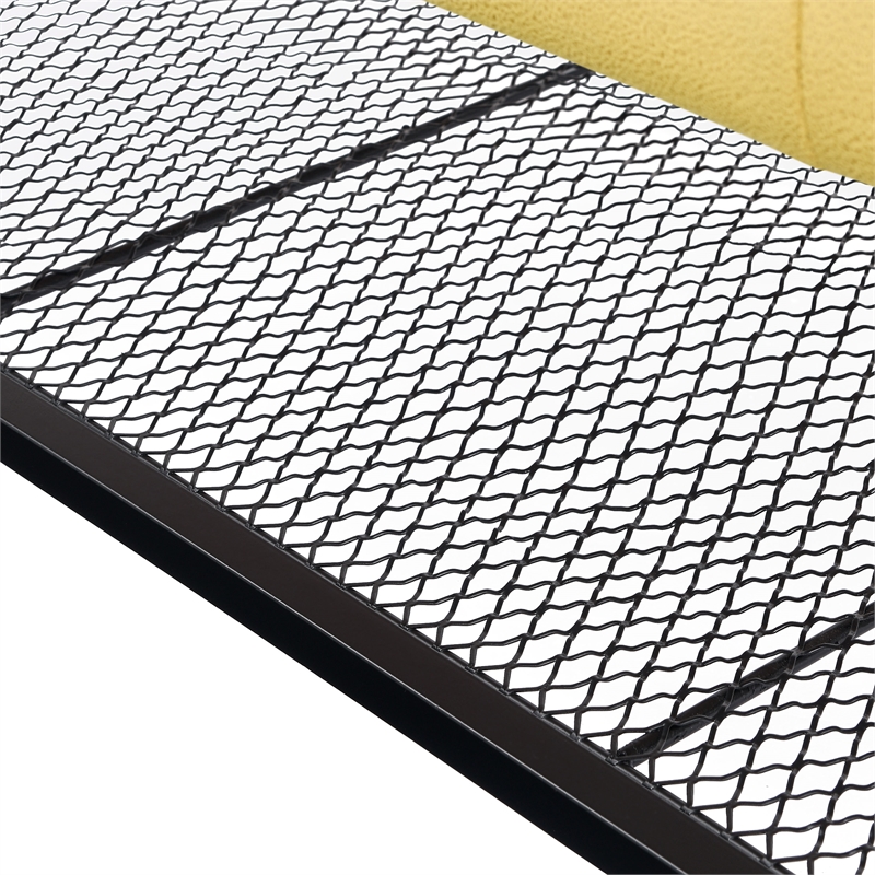 Pemberly Row Leather-Like Upholstered Coffee Table in Yellow