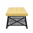 Pemberly Row Leather-Like Upholstered Coffee Table in Yellow