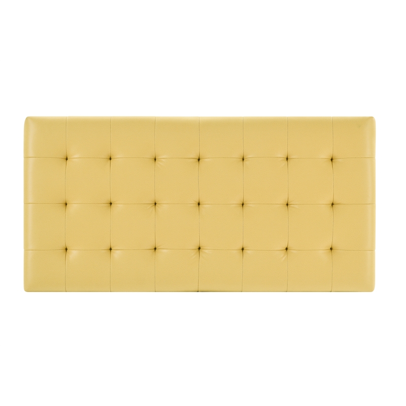 Pemberly Row Leather-Like Upholstered Coffee Table in Yellow