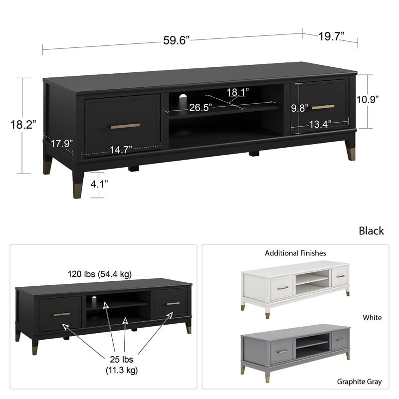 Pemberly Row Contemporary TV Stand for TVs up to 65