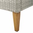 Pemberly Row Modern Wicker/Rattan Outdoor Side Table in Gray/Acorn