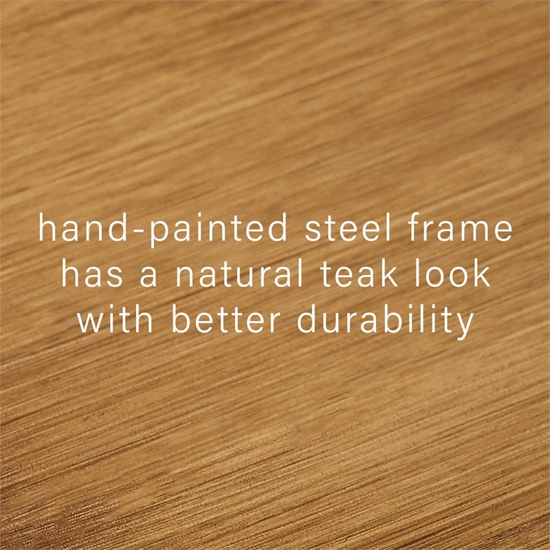 Pemberly Row Modern Wicker/Rattan Outdoor Side Table in Gray/Acorn