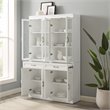 Pemberly Row Wood Pantry with Glass Door in White (Set of 2)
