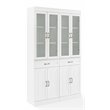 Pemberly Row Wood Pantry with Glass Door in White (Set of 2)