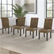 Pemberly Row Wood/Seagrass Dining Chair in Black/Brown (Set of 4)