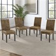 Pemberly Row Wood/Seagrass Dining Chair in Black/Brown (Set of 4)