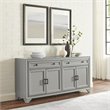 Pemberly Row Contemporary MDF Wood Sideboard in Distressed Gray