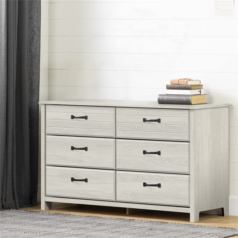 Pemberly Row Modern 6-Drawer Dresser Winter Oak Pemberly Row Modern