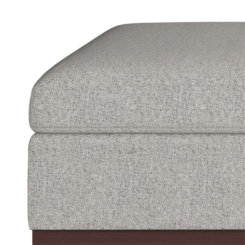 Pemberly Row Square Coffee Table Storage Ottoman - Cloud Gray Polyester Fabric