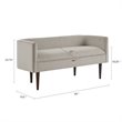 Pemberly Row Modern Solid Wood and Polyester Accent Bench in Cream