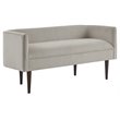 Pemberly Row Modern Solid Wood and Polyester Accent Bench in Cream