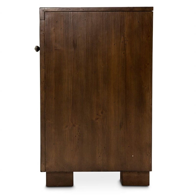Pemberly Row Modern 1-Drawer Wood Nightstand in Rustic Ranch Brown