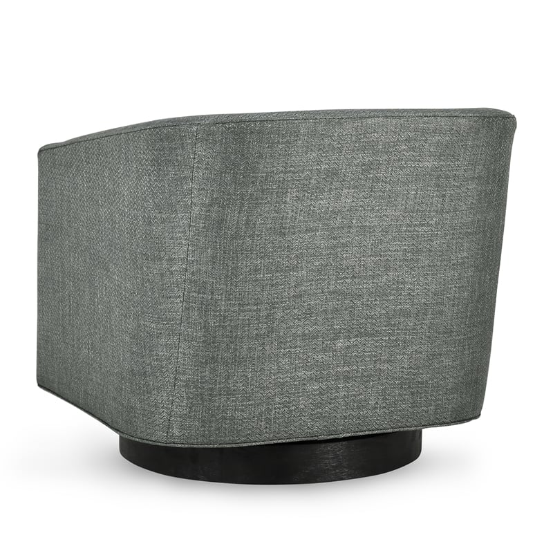 Pemberly Row Polyester Fabric Swivel Accent Chair in Taupe Gray