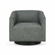 Pemberly Row Polyester Fabric Swivel Accent Chair in Taupe Gray