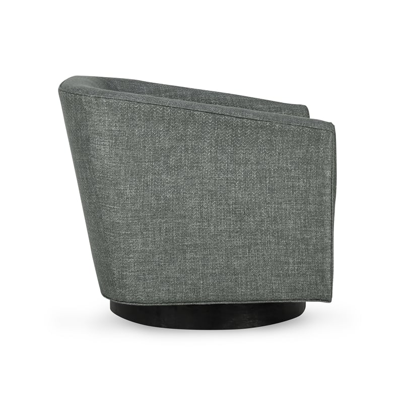 Pemberly Row Polyester Fabric Swivel Accent Chair in Taupe Gray
