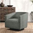Pemberly Row Polyester Fabric Swivel Accent Chair in Taupe Gray