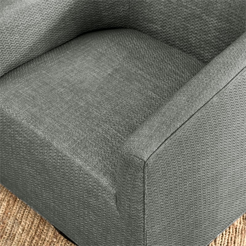 Pemberly Row Polyester Fabric Swivel Accent Chair in Taupe Gray