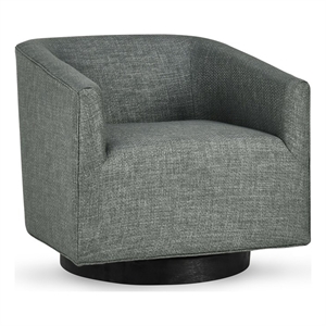 Pemberly Row Polyester Fabric Swivel Accent Chair in Taupe Gray