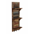 Pemberly Row Wall Mounted Solid Wood Display Shelf in Brown Multicolor
