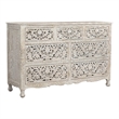Pemberly Row 7-drawer Floral Carved Solid Wood Dresser in White