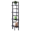 Pemberly Row Corner Transitional Solid Wood Baker's Rack in Coffee