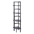 Pemberly Row Corner Transitional Solid Wood Baker's Rack in Coffee