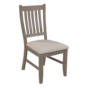 Pemberly Row Set of 2 Wood Dining Side Chairs in Natural Brown