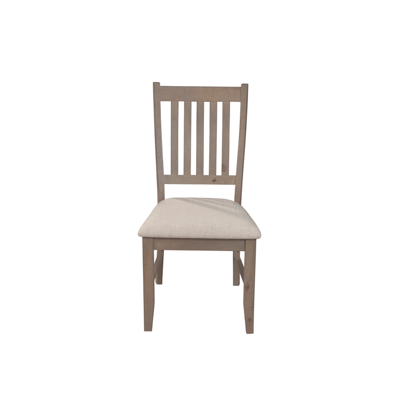 Pemberly Row Set of 2 Wood Dining Side Chairs in Natural Brown