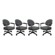 Pemberly Row 4 - Swivel Metal Dining Caster Chair - Mojave Gray on Gray Chairs