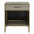 Pemberly Row Modern MDF and Painted Steel Side/End Table in Gray