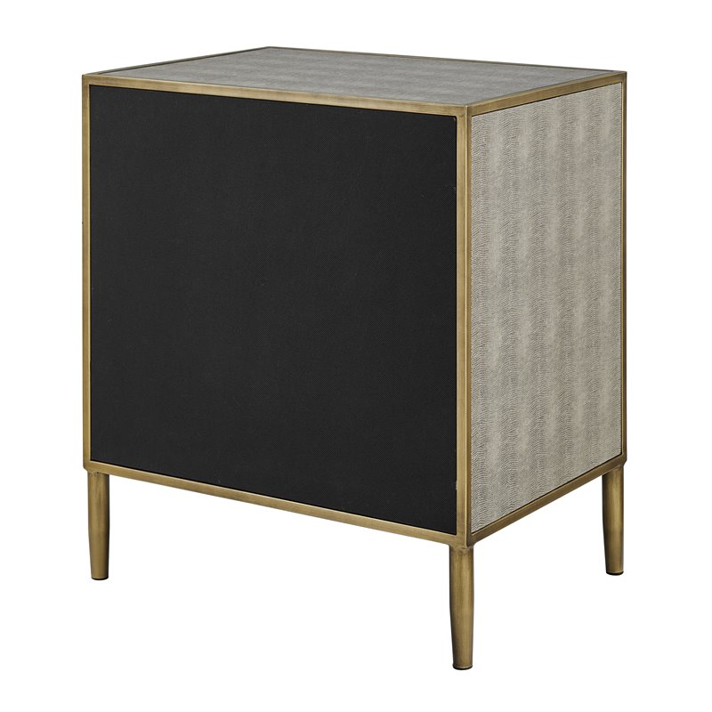 Pemberly Row Modern MDF and Painted Steel Side/End Table in Gray