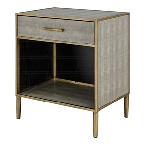 Pemberly Row Modern MDF and Painted Steel Side/End Table in Gray