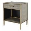 Pemberly Row Modern MDF and Painted Steel Side/End Table in Gray