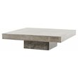 Pemberly Row Square Modern Concrete Stone Coffee Table in Dark Gray