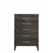 Pemberly Row Transitional Solid Wood 5-Drawer Chest in Nutmeg