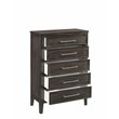 Pemberly Row Transitional Solid Wood 5-Drawer Chest in Nutmeg