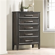 Pemberly Row Transitional Solid Wood 5-Drawer Chest in Nutmeg
