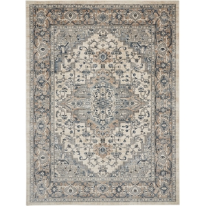 Pemberly Row 10' x 14' Ivory/Gray Fabric Farmhouse Indoor Rug